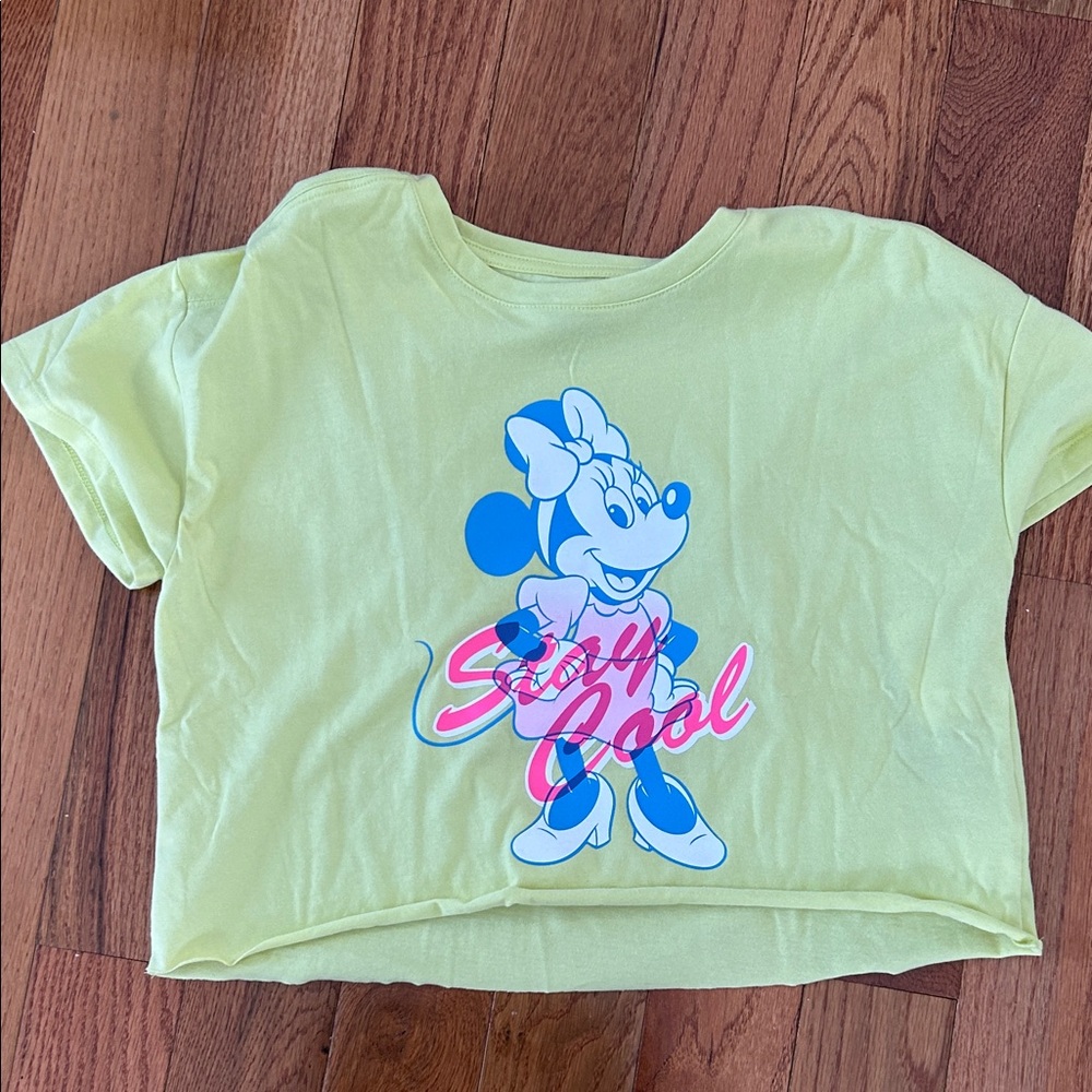 NWOT Disney Kids Light Green Minnie Mouse Tee